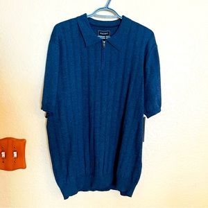 Knitted zip up polo